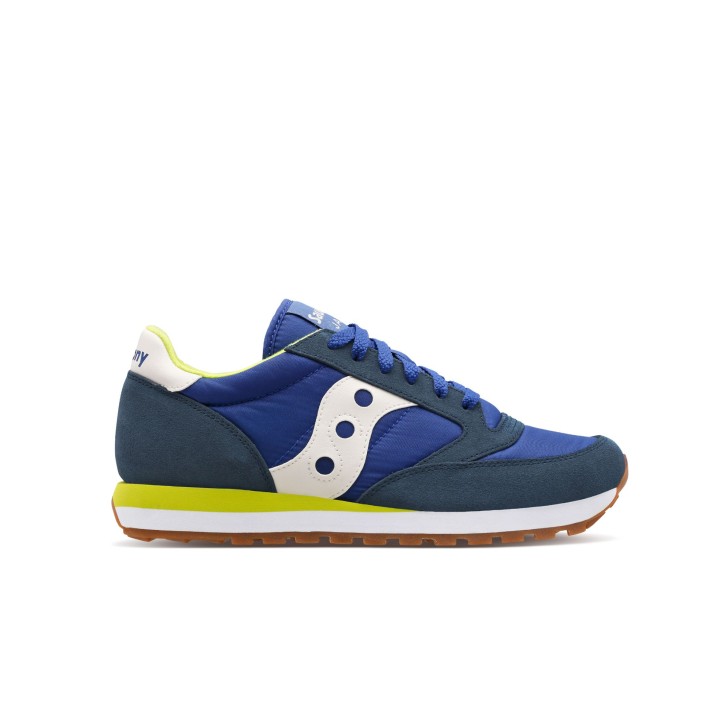 Saucony jazz original sneakers blu con inserti fluo 