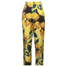 Manila Grace Pantalone con fantasia floreale giallo