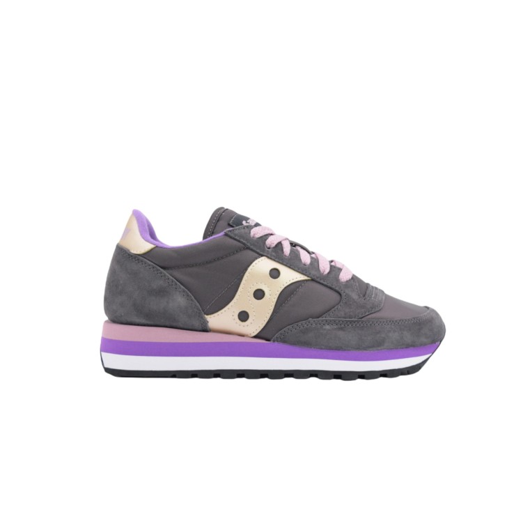 Saucony jazz triple sneakers da Donna grigia con inserti viola 