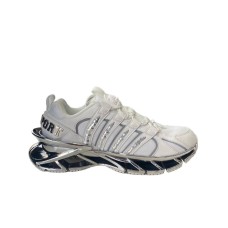 PLEIN SPORT SNEAKER RUNNER IN MESH  E LEATHERY WHITE SILVER