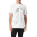 PLEIN SPORT T-SHIRT IN JERSEY DI COTONE A MANICA CORTA WHITE E GOLD CON STAMPA LAMINATA E IN STRASS