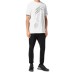 PLEIN SPORT T-SHIRT IN JERSEY DI COTONE A MANICA CORTA WHITE E GOLD CON STAMPA LAMINATA E IN STRASS