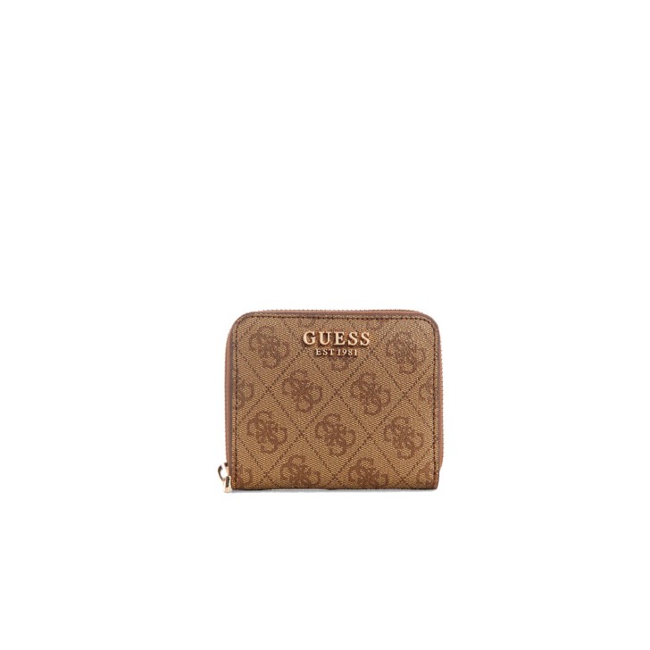 GUESS PORTAFOGLIO SMALL ZIP AROUND BEIGE 4 G LOGO ALL OVER	