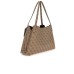 GUESS BORSA A SPALLA BROWN CON 4G LOGO ALL OVER CON PENDENTE ESTRAIBILE E LOGO LETTERING 