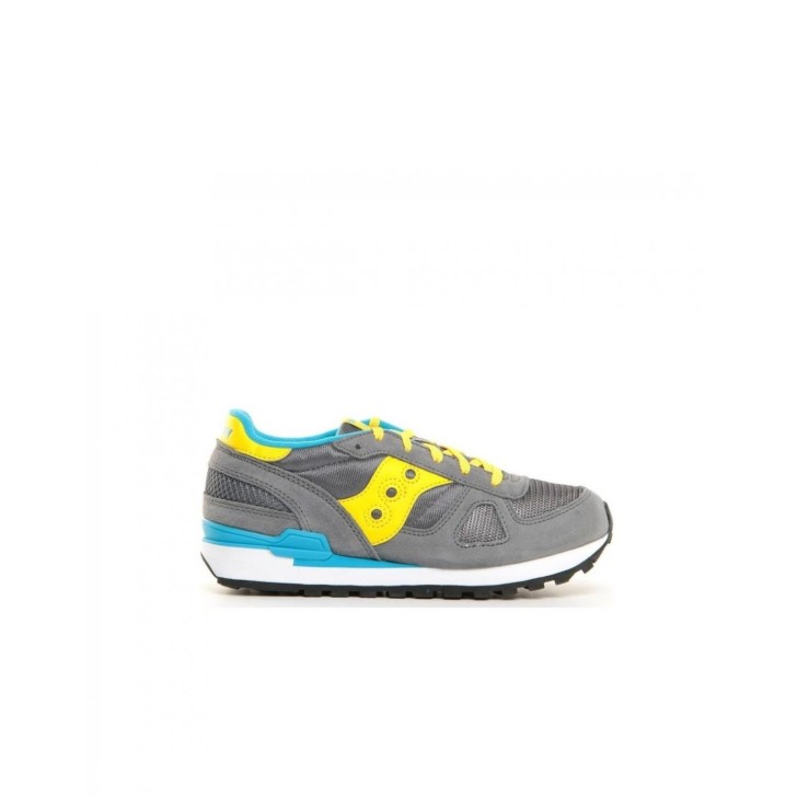 Saucony shadow original sneakers grigia con inserti blu 