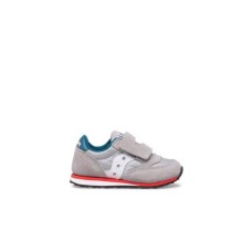 Saucony baby jazz sneakers grigia con inserti in blu e rosso 