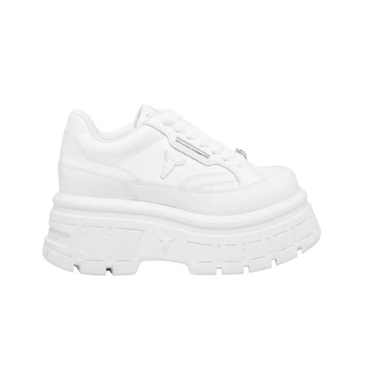 WINDSORSMITH SNEAKER PLATFORM IN LEATHER TOTAL WHITE 