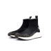 Pollini Sneakers a calza nera con inserti neri con stampa Heritage
