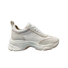 4US SNEAKER IN LEATHER E SUEDE WHITE GOLD DA DONNA