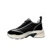 4US SNEAKER IN LEATHER E SUEDE BLACK SILVER DA DONNA