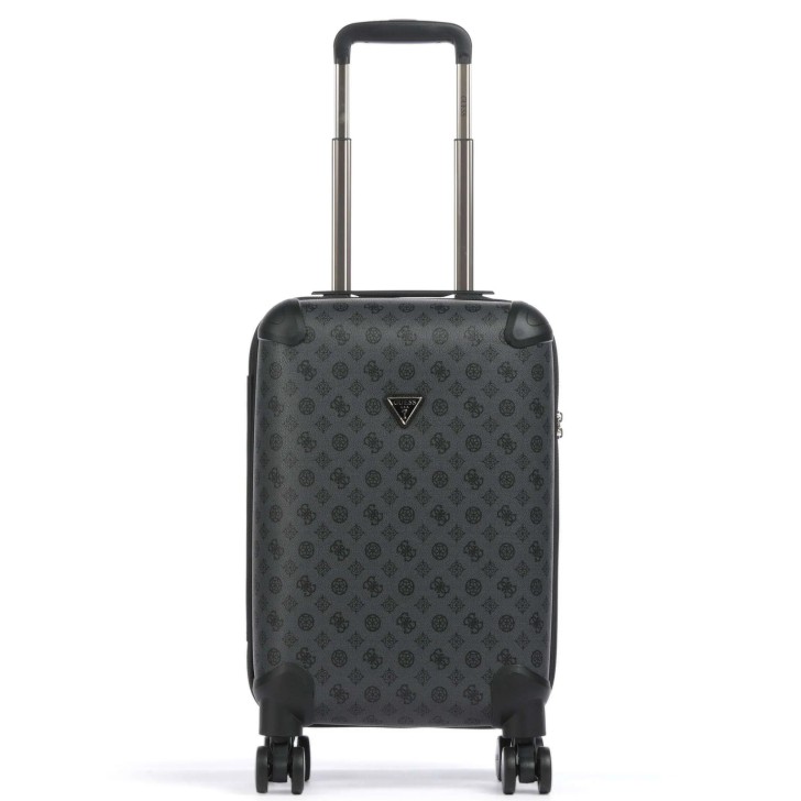 GUESS WILDER VALIGIA TROLLEY PICCOLO NERO CON LOGO ALL-OVER