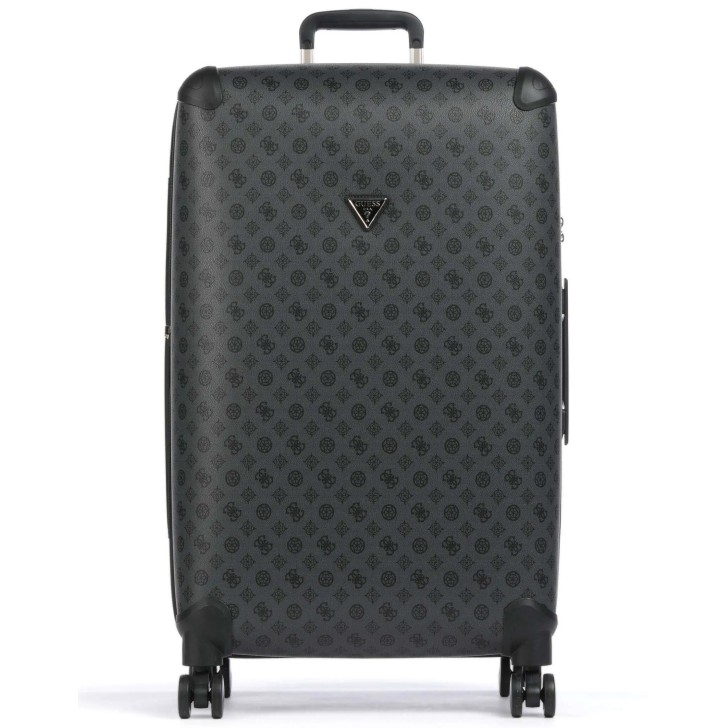 GUESS WILDER VALIGIA TROLLEY GRANDE NERA CON LOGO ALL-OVER