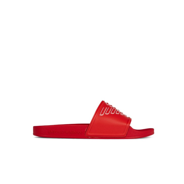 Emporio Armani Swimwear Ciabatta Rossa con Maxi logo Aquila
