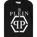 Philipp Plein Felpa nera in cotone con maxi logo stampato