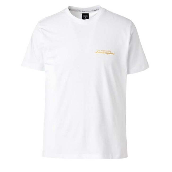 Automobili Lamborghini T-shirt bianca con logo 