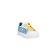 Moschino Sneakers bianca in pelle con maxi logo stampato lettering blu