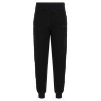 GUESS PANTALONE JOGGER REGULAR FIT IN COTONE BLACK CON BANDE CON 4G LOGO 