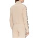 GUESS FELPA BRITNEY IN COTONE TAUPE FULL ZIP CON BANDE 4G LOGO