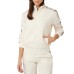 GUESS FELPA IN COTONE CREAM FULL ZIP CON BANDE 4G LOGO	