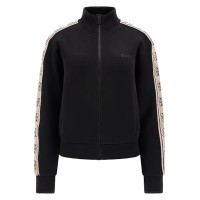 GUESS FELPA IN COTONE BLACK FULL ZIP CON BANDE 4G LOGO