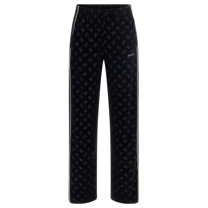 GUESS PANTALONE IN CINIGLIA BLACK CON 4G LOGO ALL OVER 