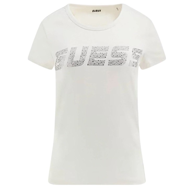 GUESS T-SHIRT KIARA BIANCA CON STRASS