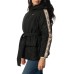 GUESS GIUBBOTTO OVERSIZE BLACK CON CAPPUCCIO E BANDE 4G LOGO