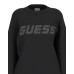 GUESS FELPA A GIROCOLLO BLACK CON LOGO LETTERING IN STRASS