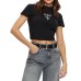 GUESS T-SHIRT COLETTE NERA LOGO NELLA PARTE ANTERIORE 