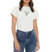 GUESS T-SHIRT COLETTE BIANCA LOGO A CONTRASTO