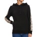 GUESS FELPA IN COTONE BLACK CON CAPPUCCIO E BANDE 4 LOGO