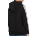 GUESS FELPA IN COTONE BLACK CON CAPPUCCIO E BANDE 4 LOGO