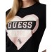 GUESS T-SHIRT MONICA NERA CON MAXI CUORE 