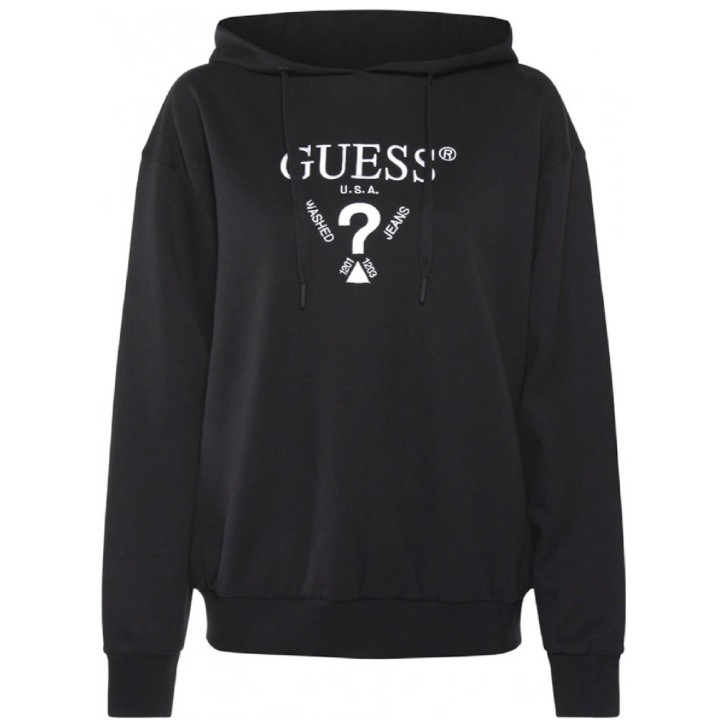 GUESS FELPA ROBERTA NERA CON CAPPUCCIO 