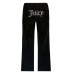 JUICY COUTURE PANTALONE BLACK IN CINIGLIA CON LOGO LETTERING IN STRASS ARGENTO 