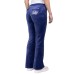 JUICY COUTURE PANTALONE BLUE IN CINIGLIA CON LOGO LETTERING RICAMATO SILVER E STRASS 