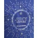 JUICY COUTURE T-SHIRT A MANICA CORTA IN COTONE BLUE CON MAXI LOGO LETTERING RICAMATO E STRASS 