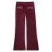 JUICY COUTURE PANTALONE IN CINIGLIA BORDEAUX CON MAXI LOGO LETTERING IN STRASS TONO SU TONO