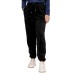 JUICY COUTURE PANTALONE IN CINIGLIA BLACK CON LOGO LETTERING IN STRASS ARGENTO