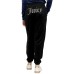 JUICY COUTURE PANTALONE IN CINIGLIA BLACK CON LOGO LETTERING IN STRASS ARGENTO