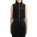 JUICY COUTURE GILET IN CINIGLIA BLACK CON LOGO LETTERING IN STRASS ARGENTO