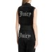 JUICY COUTURE GILET IN CINIGLIA BLACK CON LOGO LETTERING IN STRASS ARGENTO