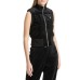 JUICY COUTURE GILET IN CINIGLIA BLACK CON LOGO LETTERING IN STRASS ARGENTO