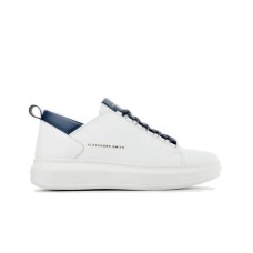 ALEXANDER SMITH WEMBLEY SNEAKER IN LEATHER WHITE BLUE