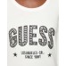 GUESS T-SHIRT A MANICA LUNGA IN COTONE BIANCA CON LOGO LETTERING