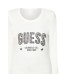 GUESS T-SHIRT A MANICA LUNGA IN COTONE BIANCA CON LOGO LETTERING