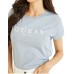 GUESS T-SHIRT A MANICA CORTA POLVERE CON LOGO LETTERING