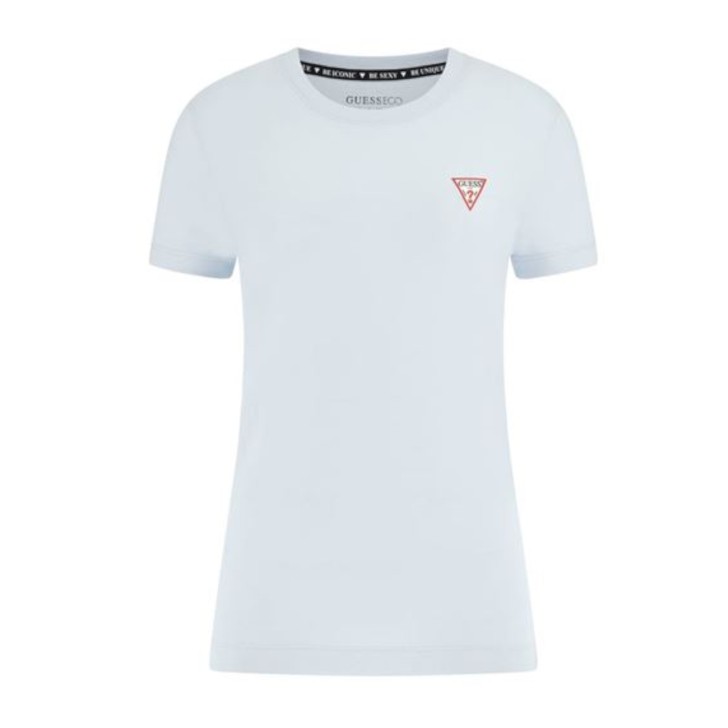 GUESS T-SHIRT AZZURRA CON LOGO LATERALE 