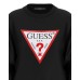 GUESS FELPA A MANICA LUNGA BLACK A GIROCOLLO CON MAXI LOGO ICON	