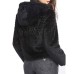 GUESS ECOPELLICCIA BLACK CON CAPPUCCIO E PATCH LOGO LETTERING RICAMATO TONO SU TONO